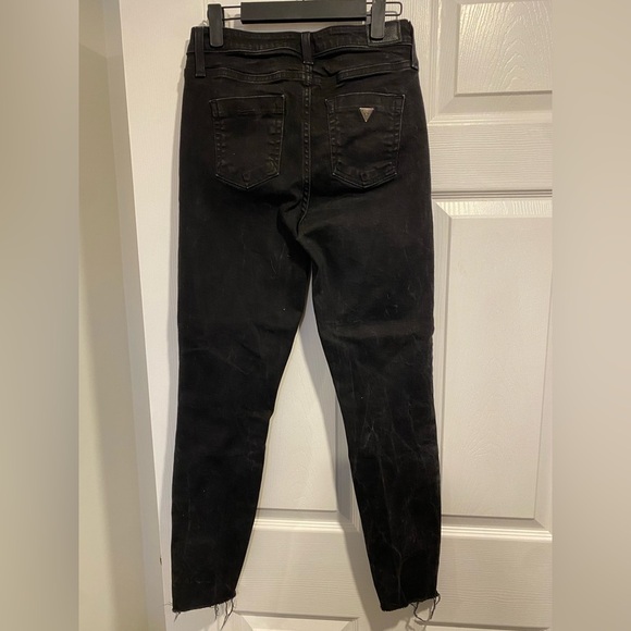 Guess Jeans Distressed Black Denim Size 28 R - Picture 3 of 10